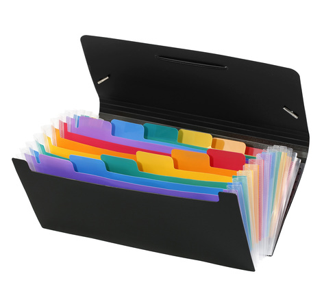 Trieur accordéon bureau 12 positions en plastique format chèque - Rainbow Class