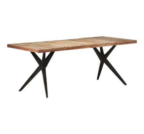 Vidaxl table de salle à manger 200x90x76cm bois de récupération solide