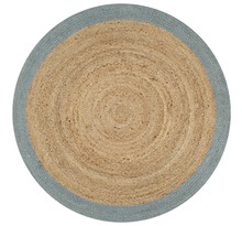 Vidaxl tapis fait à la main jute avec bord vert olive 90 cm