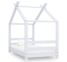 Vidaxl cadre de lit d'enfant blanc bois de pin massif 70x140 cm