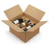Caisse carton brune d'expédition 1 bouteille avec calage carton à montage instantané (colis de 12)