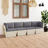 Vidaxl canapé palette à 4 places de jardin avec coussins bois d'épicéa