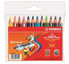 Stabilo trio court - pochette de 12 crayons de couleur