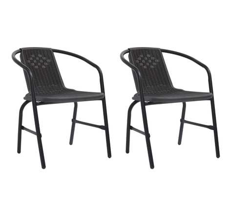 Vidaxl chaises de jardin 2 pcs plastique rotin et acier 110 kg