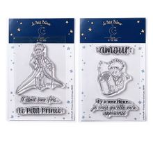 6 Tampons transparents Le Petit Prince Messages et Fleur