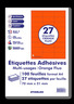 100 planches A4 - 27 étiquettes 70 MM x 31 MM autocollantes fluo orange par planche pour tous types imprimantes - Jet d'encre/laser/photocopieuse