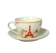 Tasse et sous tasse Paris - Blanc et Rouge