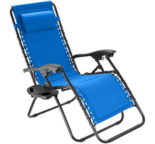 Tectake Chaise de jardin MATTEO - bleu