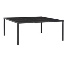 Vidaxl table de jardin noir 170x170x74 5 cm acier et verre