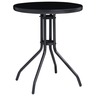 Vidaxl table de jardin noir 60 cm acier et verre