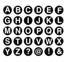 Tampon en bois alphabet rond majuscule 1cm