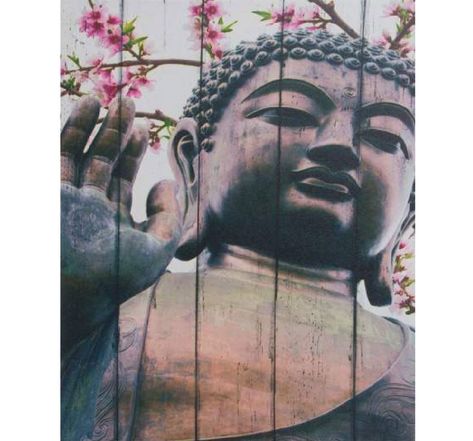 Cadre carré en toile bouddha - la main de la sagesse