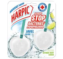 Bloc WC Stop Bactéries Javel Parfum Citron Vert - 2 Blocs HARPIC