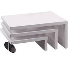 Table basse design "elysa" - 80 x 59 x 37 5 cm - blanc laqué