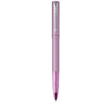 Parker vector xl stylo roller  laque lilas métallisée sur laiton  recharge noire pointe fine  coffret cadeau