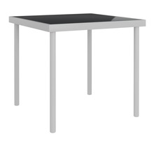 Vidaxl table à dîner d'extérieur gris clair 80x80x72 cm verre et acier