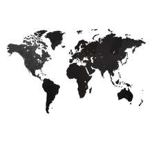 Mimi innovations décoration carte du monde murale bois noir 280x170 cm