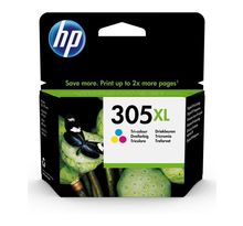 HP 305XL Cartouche d'Encre Tricolor Grande Capacité Authentique pour HP DeskJet 2300/ 2700/Plus 4100, ENVY 6000/Pro 6400 (3YM63AE)