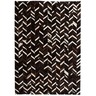 Vidaxl tapis cuir véritable patchwork 190 x 290 cm chevron noir/blanc