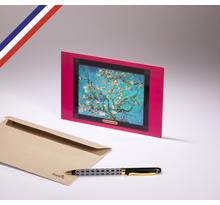 Carte simple Art Gallery créée et imprimée en France sur papier certifié PEFC - Amandier en fleurs de Vincent van Gogh