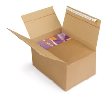 Caisse carton brune à hauteur variable et montage instantané avec fermeture adhésive 43x30,5x25 cm (colis de 25)