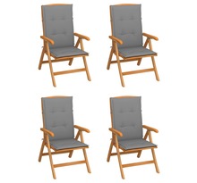 Vidaxl chaises inclinables de jardin avec coussins 4 pcs teck solide
