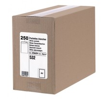 250 pochettes - Papier kraft - 229 x 324mm - Auto-adhésive - Bande protectrice - GPV
