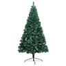 vidaXL Demi-arbre de Noël artificiel pré-éclairé et boules vert 120 cm