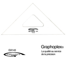 Equerre 45° 3 bords droits 13 cm - Graphoplex