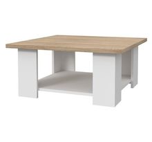 PILVI Table basse - Blanc et chene sonoma - L 67 x P 67 x H 31 cm