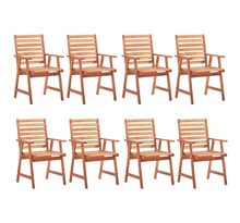Vidaxl chaises de salle à manger d'extérieur 8pcs bois d'acacia massif