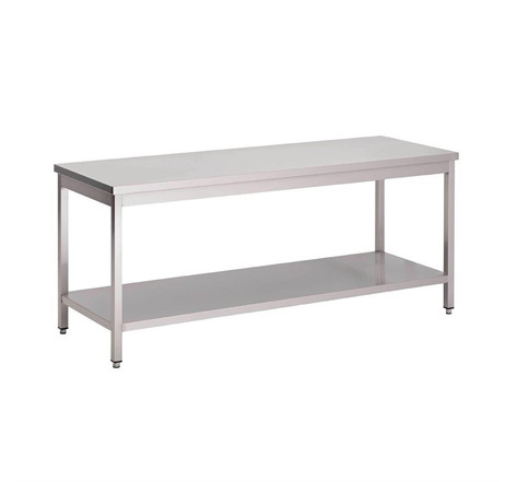 Table inox professionnelle etagère basse - gamme 700 - gastro m - 1400x700 x700xmm