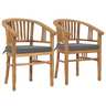Vidaxl chaises de jardin avec coussins 2 pcs bois de teck solide