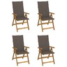 Vidaxl chaises inclinables de jardin 4 pcs avec coussins bois d'acacia