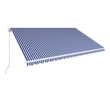 vidaXL Auvent manuel rétractable 500x300 cm Bleu et blanc