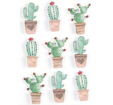 9 stickers 3D - Cactus mexicains 4,5 cm