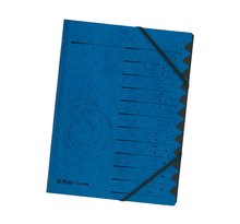 trieur easyorga A4 en carton 12 compartiments + élastique Bleu HERLITZ