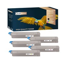Qualitoner x5 toners 44643004 (noir x2 + cyan + magenta + jaune) compatible pour oki