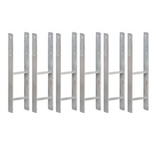 vidaXL Piquets de clôture 6 Pièces Argenté 14x6x60 cm Acier galvanisé