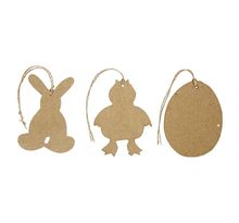 6 décorations de Pâques - lapin, poulet, oeuf - 10 cm