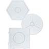 Lot de 3 plaques transparentes pour perles à repasser de 5 mm, rond, carré et hexagonal FOLIA