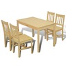 vidaXL Table de salle à manger en bois avec 4 chaises Naturel