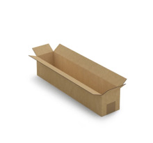 Caisse carton longue simple cannelure à grande ouverture RAJA 50x10x10 cm (colis de 10)