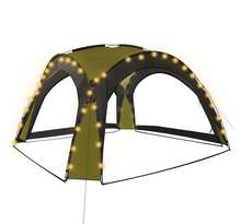 vidaXL Tente de réception avec LED et 4 parois 3 6x3 6x2 3 m Vert
