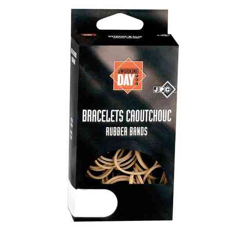 Bracelets caoutchouc Elastique 80 x 1,5 mm Etui 100g JPC