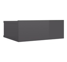 Vidaxl table de chevet flottante gris brillant 40x30x15 cm aggloméré
