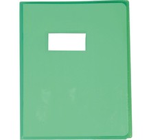 Protège-cahier cristalux sans rabat PVC 22/100ème 17 x 22 cm vert CALLIGRAPHE