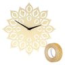 Horloge en bois fleur Ø 30 cm + masking tape doré à paillettes 5 m
