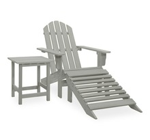 Vidaxl chaise de jardin adirondack avec pouf et table sapin gris