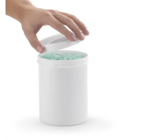 Pot rond blanc opaque à couvercle vissant standard 1250 ml (colis de 40)